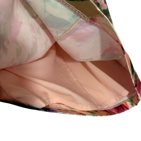 New Eliza J Size 8 Floral Printed Cut Out Sash Dress Watercolor Art To Wear NWT - Picture 6 of 10